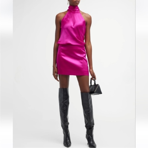 Frame Denim Seamed Pink Metallic Mini A-Line Skirt - Picture 3 of 11